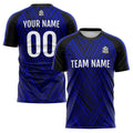 Conjunto personalizado de uniforme de fútbol para niños y adultos: camiseta azul marino y negra