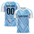 Conjunto personalizado de uniforme de fútbol para niños y adultos & camiseta azul y blanca