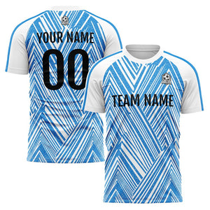 Conjunto personalizado de uniforme de fútbol para niños y adultos & camiseta azul y blanca