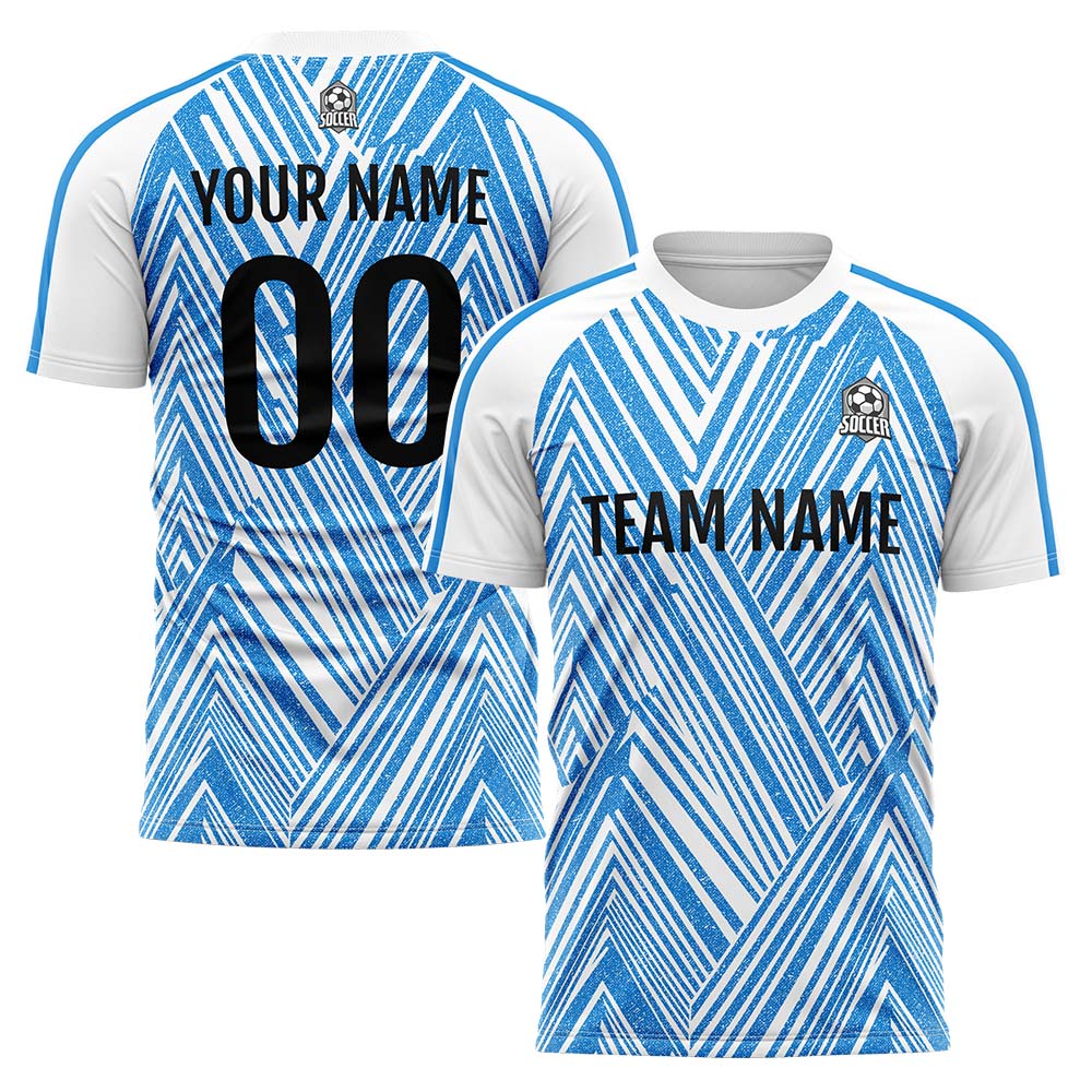 Conjunto personalizado de uniforme de fútbol para niños y adultos & camiseta azul y blanca