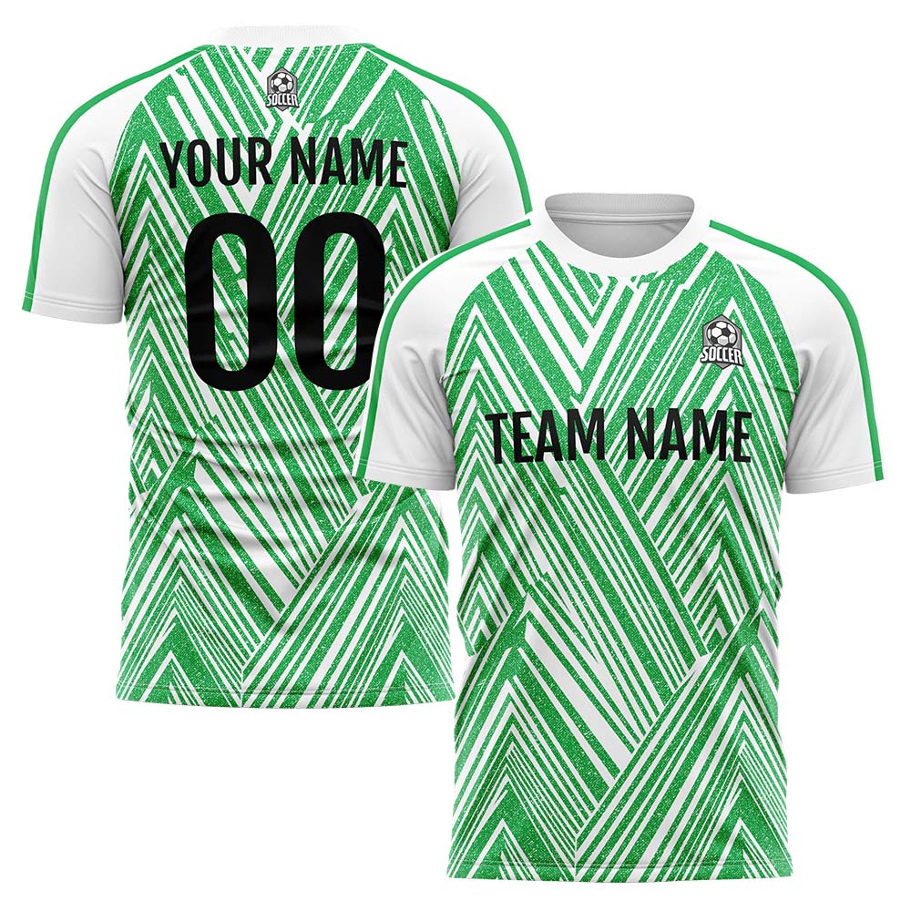 Conjunto personalizado de uniforme de fútbol para niños y adultos & camiseta verde y blanca