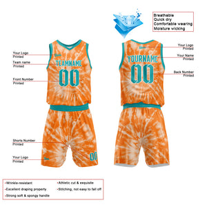 Uniforme de baloncesto naranja personalizado con tu logotipo-nombre y número impresos