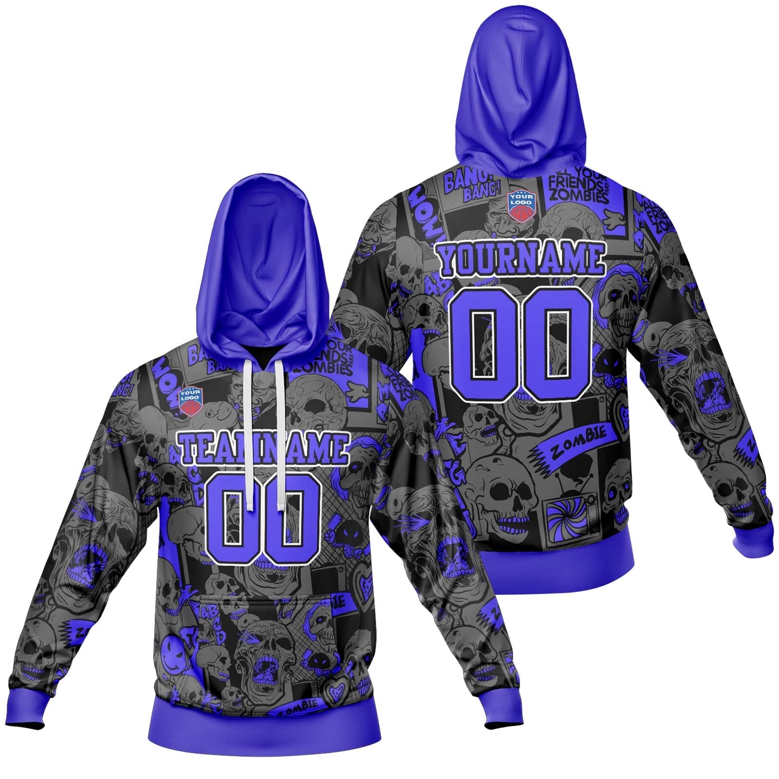 Sudadera con capucha degradada personalizada para hombre-mujer-niña o niño Imprime tu logotipo-nombre y número