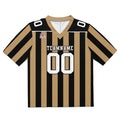Camiseta de fútbol personalizada con nombre y número del equipo bordados-color dorado y negro