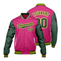 Chaquetas universitarias personalizadas en rosa y verde para hombres & mujeres y jóvenes & Chaquetas Letterman personalizadas