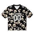 Camiseta de fútbol personalizada con nombre y número del equipo bordados y estampados en forma de calavera negra