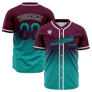 Camisetas de béisbol personalizadas con degradado nombre número y logotipo
