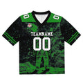Camiseta de fútbol personalizada con nombre y número del equipo bordados-color negro y verde