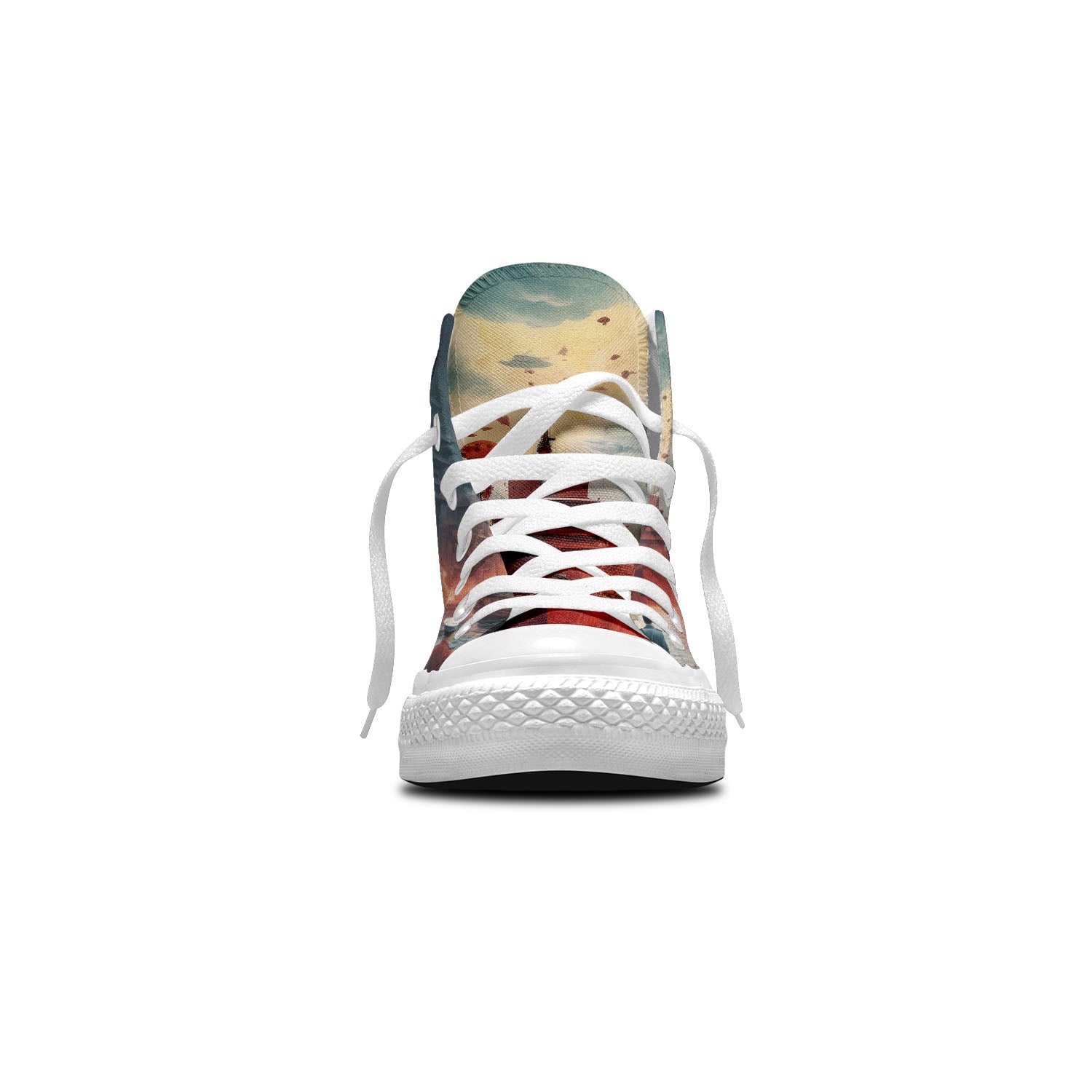 Tower Serenity: Adéntrate en la belleza serena con nuestros zapatos de lona con paisaje chino