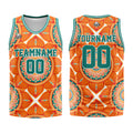 Uniforme de baloncesto naranja personalizado con tu logotipo-nombre y número impresos
