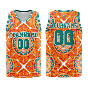 Uniforme de baloncesto naranja personalizado con tu logotipo-nombre y número impresos