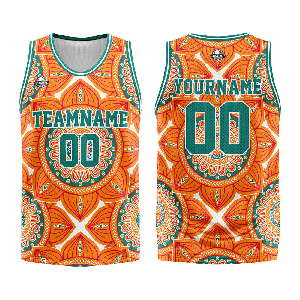 Uniforme de baloncesto naranja personalizado con tu logotipo-nombre y número impresos