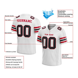 custom authentic football jersey white black-red mesh