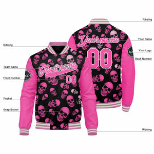 Chaqueta universitaria personalizada estilo Letterman para hombres-mujeres y jóvenes-color rosa