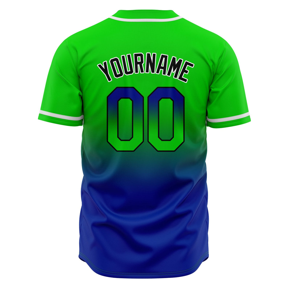 Camisetas de béisbol personalizadas con degradado nombre número y logotipo