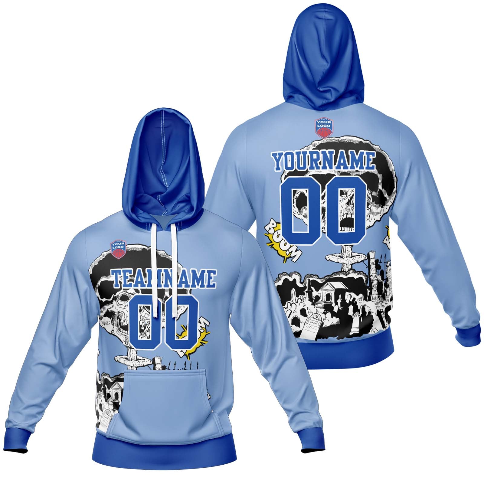 Sudadera con capucha degradada personalizada para hombre-mujer-niña o niño Imprime tu logotipo-nombre y número