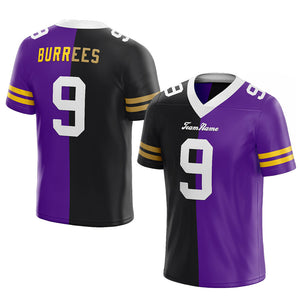 custom authentic split fashion football jersey black-purple mesh