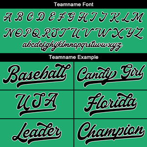 Camiseta de béisbol personalizada con diseño bordado & estilo hip hop & color verde y negro