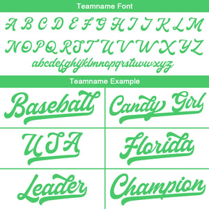 Camiseta de béisbol personalizada con diseño bordado & estilo hip hop & color blanco y verde