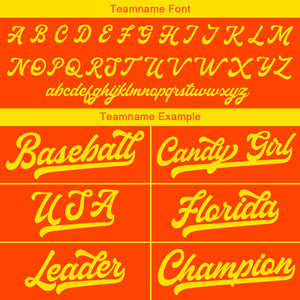 Camiseta de béisbol personalizada con diseño bordado & estilo hip hop & color naranja y amarillo