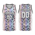 Uniforme de baloncesto personalizado con estampado de serpiente y tu logotipo-nombre y número impresos