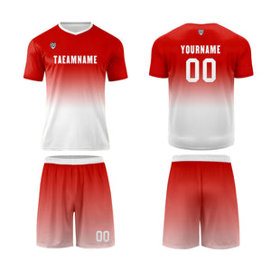 Conjunto personalizado de camiseta & uniforme rojo y blanco para niños y adultos