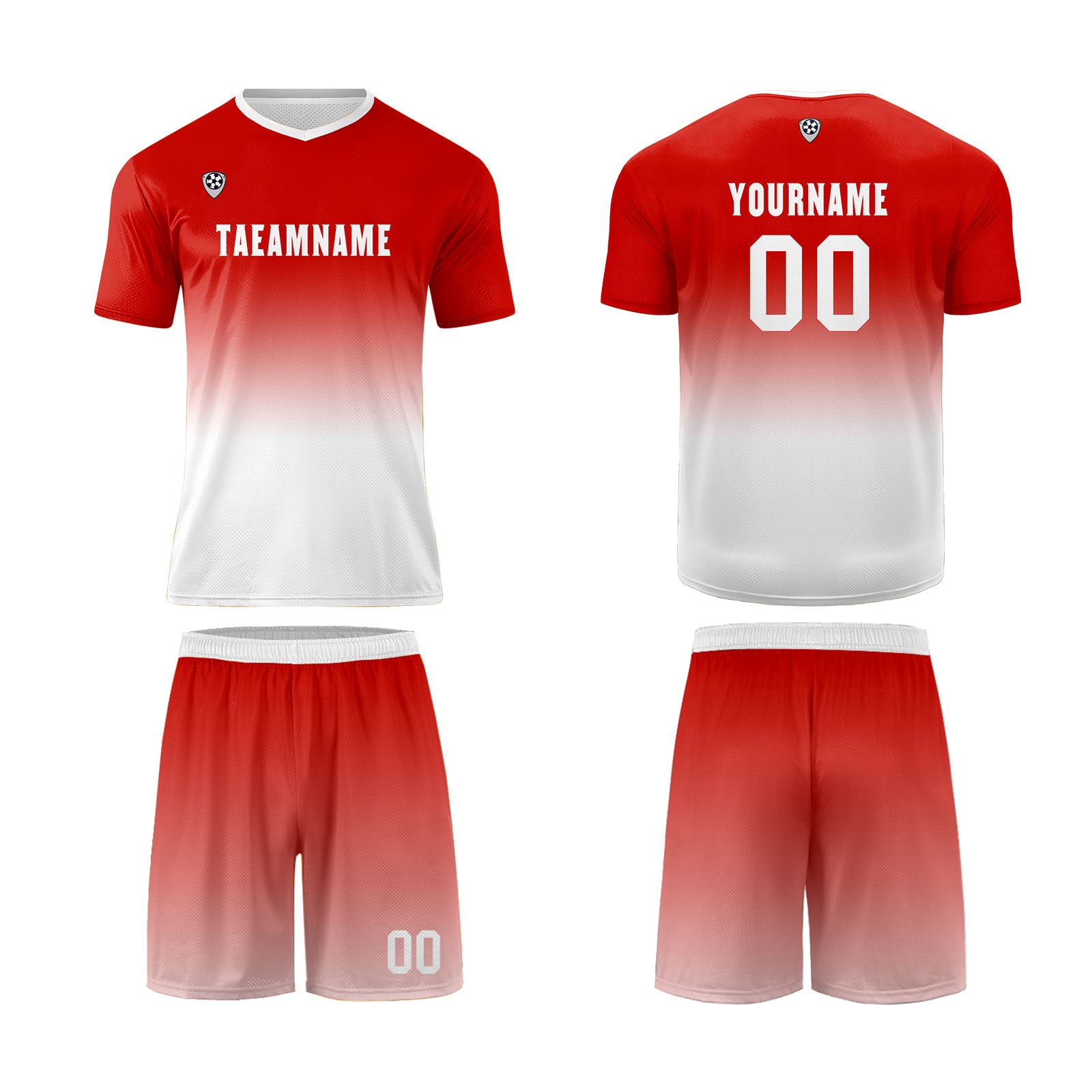 Conjunto personalizado de camiseta & uniforme rojo y blanco para niños y adultos