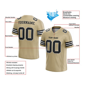 customized authentic football jersey black gold-white   mesh