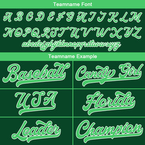 Camiseta de béisbol personalizada con diseño bordado & estilo hip hop & color verde oscuro