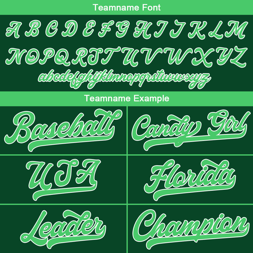 Camiseta de béisbol personalizada con diseño bordado & estilo hip hop & color verde oscuro