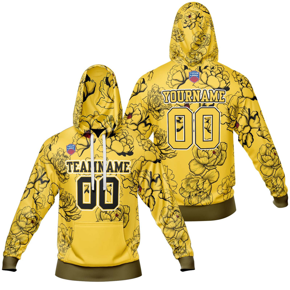 Sudadera con capucha degradada personalizada para hombre-mujer-niña o niño Imprime tu logotipo-nombre y número