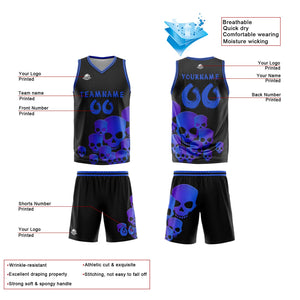 Uniforme de baloncesto azul fluido personalizado con tu logotipo-nombre y número impresos