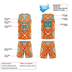 Uniforme de baloncesto naranja personalizado con tu logotipo-nombre y número impresos
