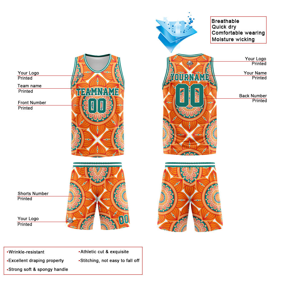 Uniforme de baloncesto naranja personalizado con tu logotipo-nombre y número impresos