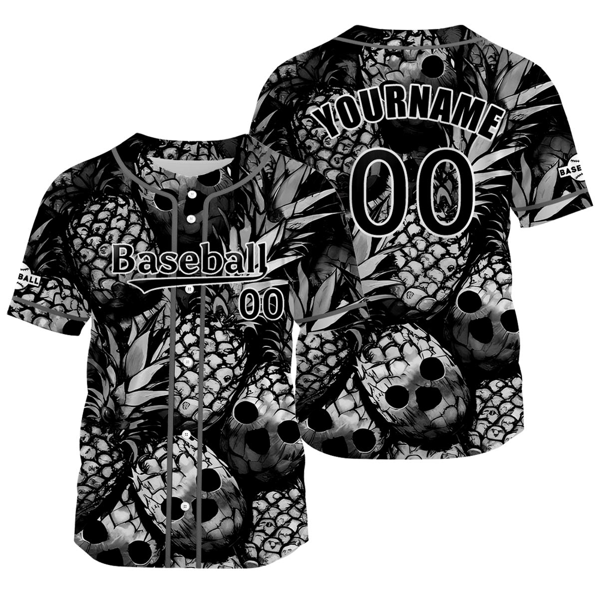 Camiseta de béisbol gris personalizada con nombre número y logotipo personalizados