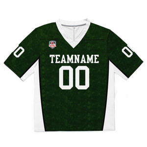 Camiseta de fútbol personalizada con nombre y número del equipo impresos y bordados-color verde oscuro