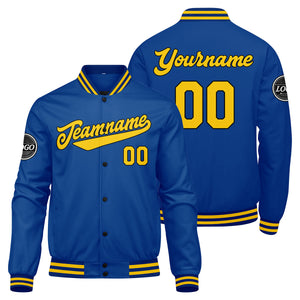 Chaqueta universitaria personalizada estilo Letterman para hombres-mujeres y jóvenes-color amarillo real