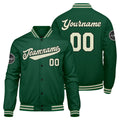 Chaqueta universitaria personalizada estilo Letterman para hombres-mujeres y jóvenes-color verde crema