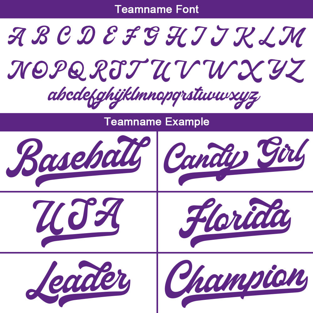 Camiseta de béisbol personalizada con diseño bordado & estilo hip hop & color blanco y morado