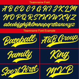 Camiseta de béisbol azul marino con dise?o personalizado estampado completo