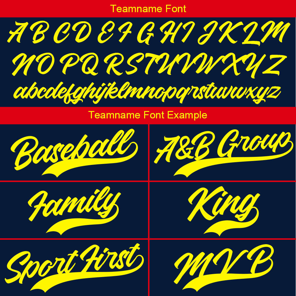 Camiseta de béisbol azul marino con dise?o personalizado estampado completo