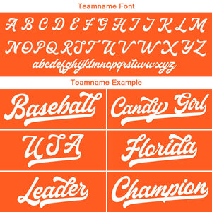 Camiseta de béisbol personalizada con diseño bordado & estilo hip hop & color naranja y blanco