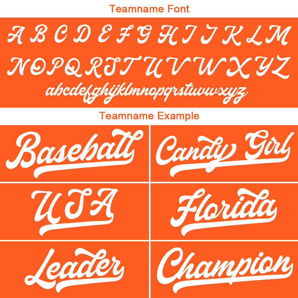 Camiseta de béisbol personalizada con diseño bordado & estilo hip hop & color naranja y blanco