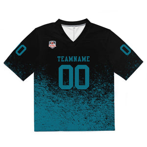 Camiseta de fútbol personalizada con nombre y número del equipo bordados-color negro y verde medianoche