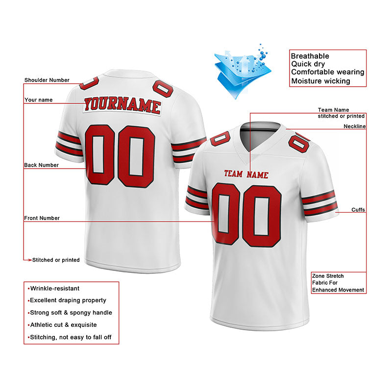 customized authentic football jersey gold black-white mesh