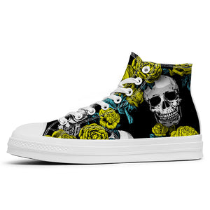 Resalta tu estilo con las zapatillas de lona de caña media Skeleton para hombre y mujer