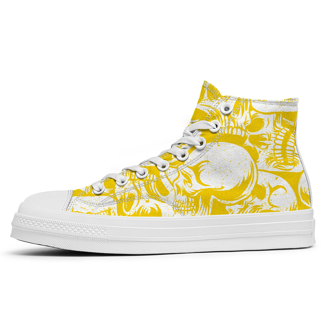 Resalta tu estilo con las zapatillas de lona de caña media Skeleton para hombre y mujer