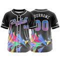 Camiseta de béisbol negra personalizada con botones para hombre mujer adulto y joven Nombre número y logotipo impresos