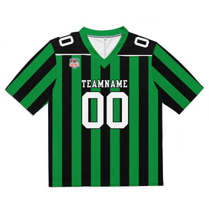 Camiseta de fútbol personalizada con nombre y número del equipo bordados-color verde y negro