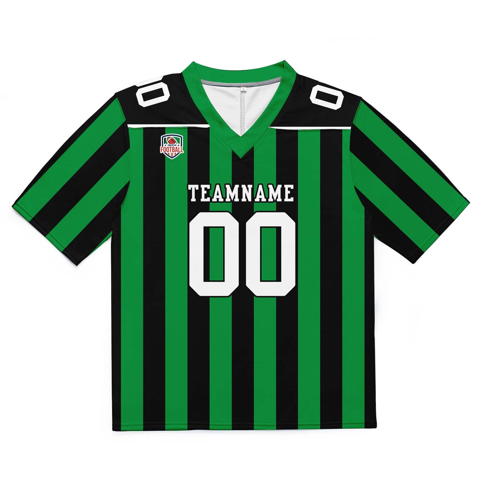 Camiseta de fútbol personalizada con nombre y número del equipo bordados-color verde y negro